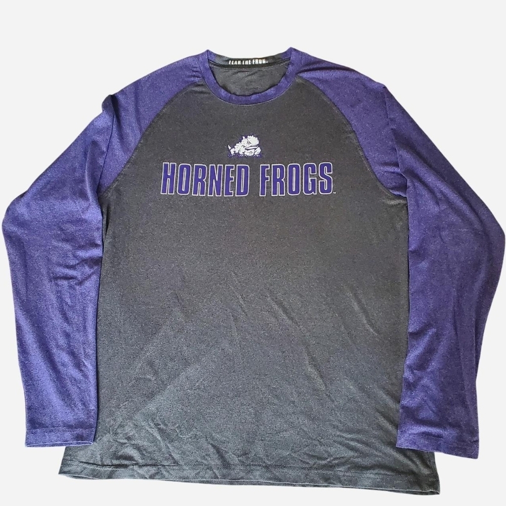 Horned Frogs Men's Purple and Gray Shirt